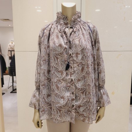 페이즐리 태슬리본 블라우스