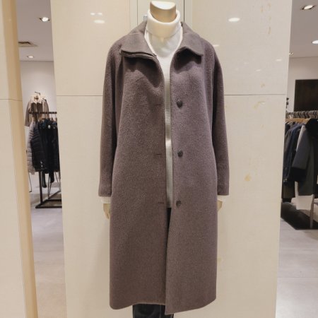 스탠드카라 알파카혼방 벨트 롱코트