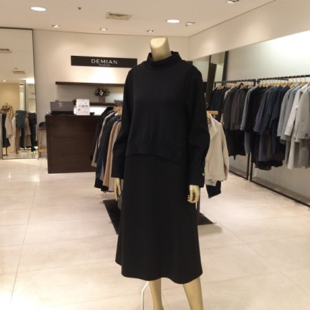 니트 매칭 기모 스판 원피스