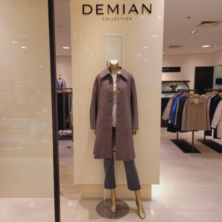 탈착 누빔안감 카라 원버튼 롱코트