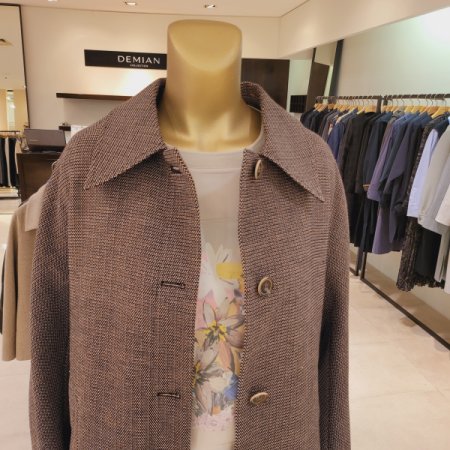 탈착 누빔안감 카라 원버튼 롱코트