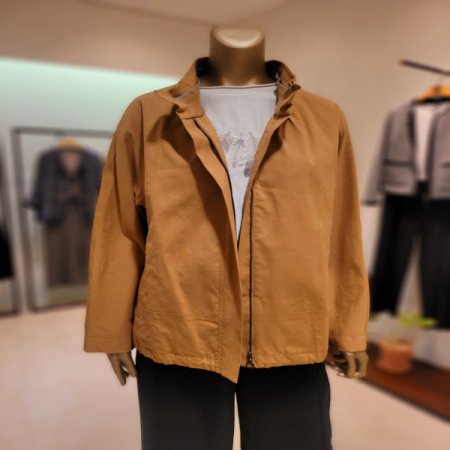 밑단스트링 스탠드카라 집업점퍼