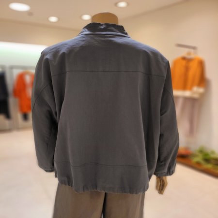 밑단스트링 스탠드카라 집업점퍼