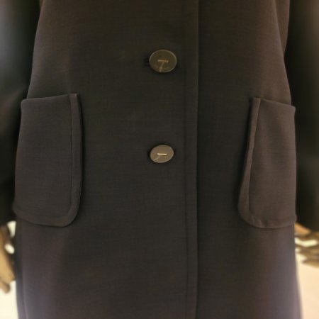 양포켓 카라 싱글버튼 롱자켓