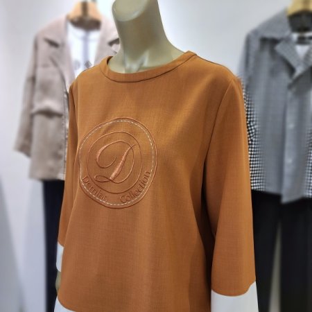 레터링자수컬러배색티셔츠2color