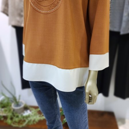 레터링자수컬러배색티셔츠2color