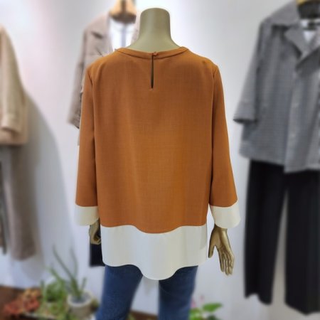 레터링자수컬러배색티셔츠2color