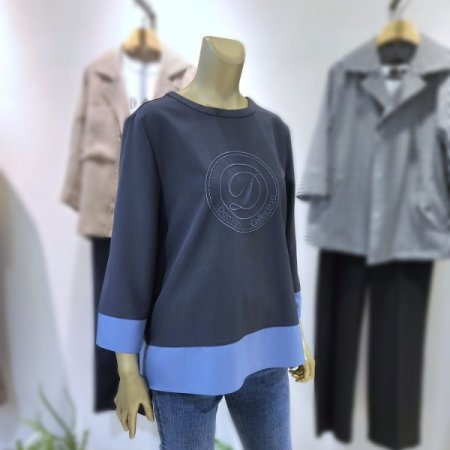 레터링자수컬러배색티셔츠2color