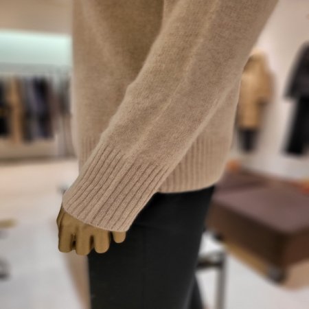 라쿤 울혼방 카라집업 니트