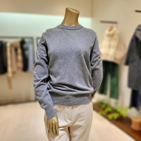 울 캐시미어블렌드 라운드 니트