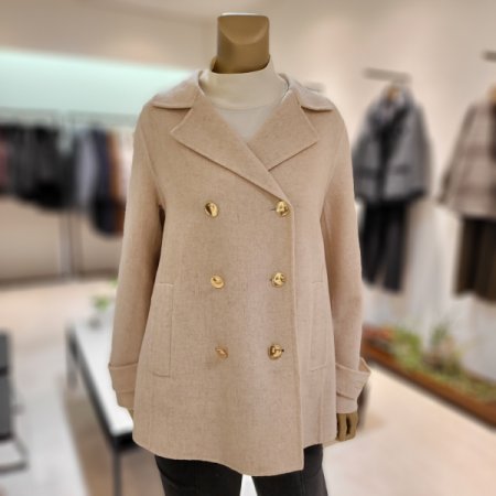 캐시미어 혼방 더블버튼 핸드메이드코트