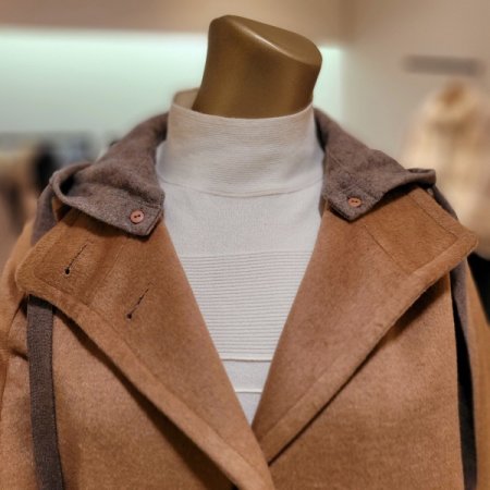 탈착후드 양모 캐시미어혼방 코트