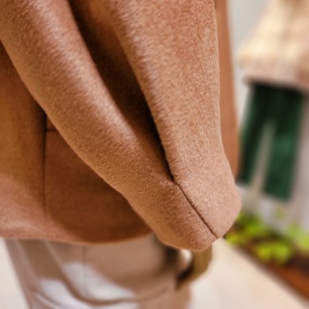 탈착후드 양모 캐시미어혼방 코트