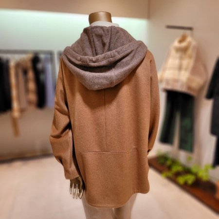 탈착후드 양모 캐시미어혼방 코트