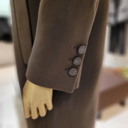 스티치 모캐시혼방 싱글 투버튼 롱코트