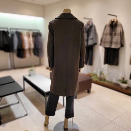 스티치 모캐시혼방 싱글 투버튼 롱코트