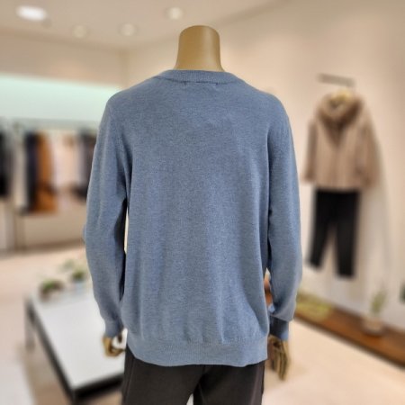 세로장식버튼 밑단 언발란스 라운드니트