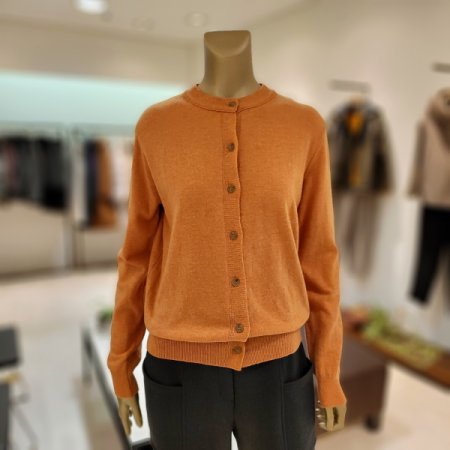 모 캐시미어블렌드 라운드 긴팔가디건