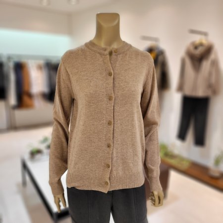 모 캐시미어블렌드 라운드 긴팔가디건