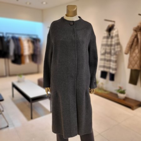 캐시미어블렌드 라운드넥 머플러 롱코트