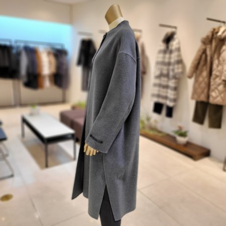 캐시미어블렌드 라운드넥 머플러 롱코트