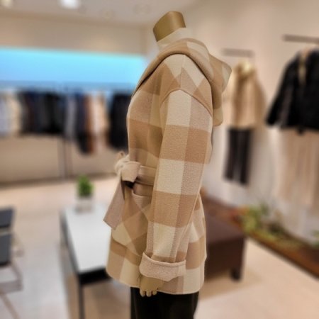 울캐시미어혼방 벨트 양면 하프코트