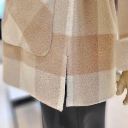 울캐시미어혼방 벨트 양면 하프코트