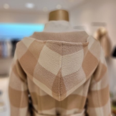 울캐시미어혼방 벨트 양면 하프코트