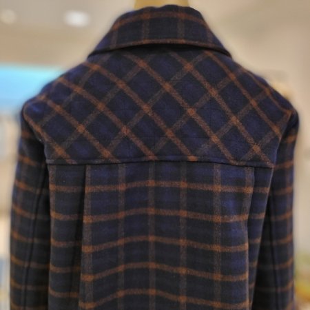 체크패턴 셔츠형 누빔 울혼방 재킷