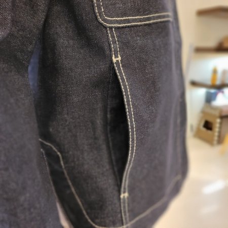 금속버튼 스티치 스판 데님 재킷