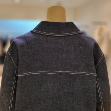 금속버튼 스티치 스판 데님 재킷