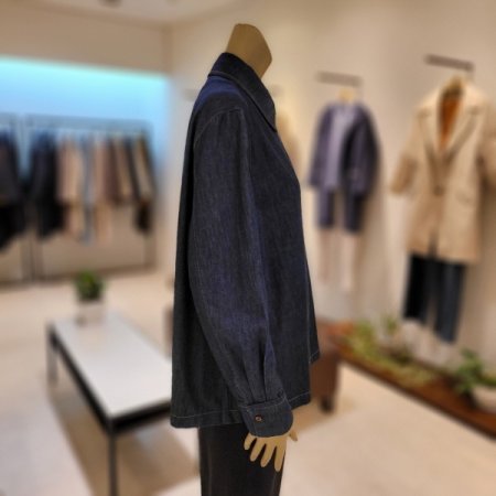 원포켓 스티치 오버핏 데님셔츠