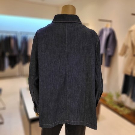 원포켓 스티치 오버핏 데님셔츠