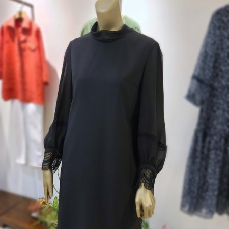 레이스포인트긴팔원피스