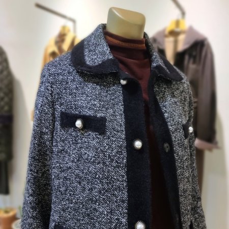 진주포인트트위드겨울자켓