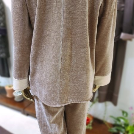 배색셋업티셔츠형블라우스