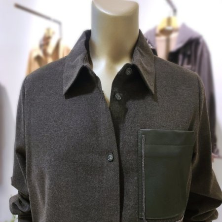 가죽포켓포인트블라우스2color