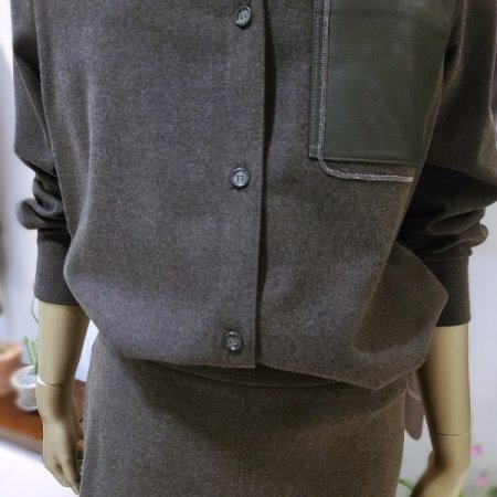 가죽포켓포인트블라우스2color