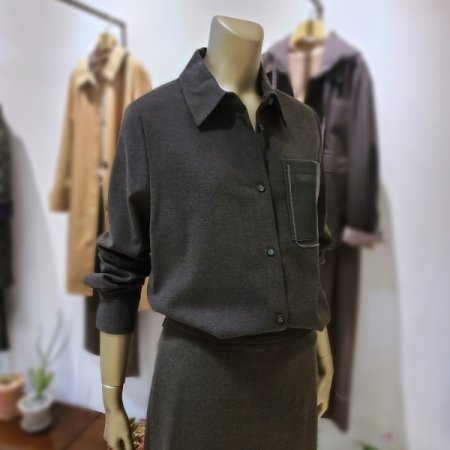 가죽포켓포인트블라우스2color