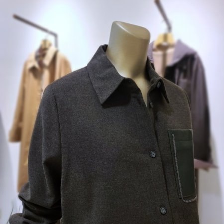 가죽포켓포인트블라우스2color