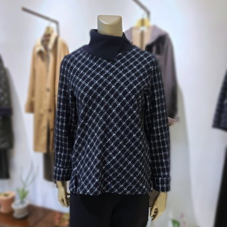 체크프린트언발목선티셔츠2color