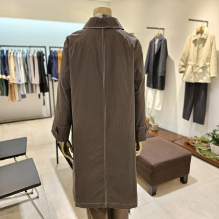 등안감누빔 스티치 롱 트렌치코트