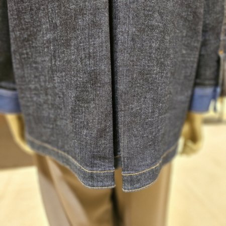 배색원단 데님 재킷