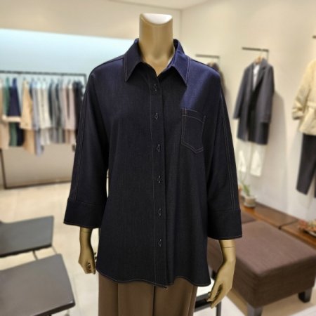 오버핏 데님 셔츠