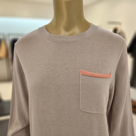 컬러배색 라운드넥 니트