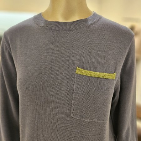 컬러배색 라운드넥 니트