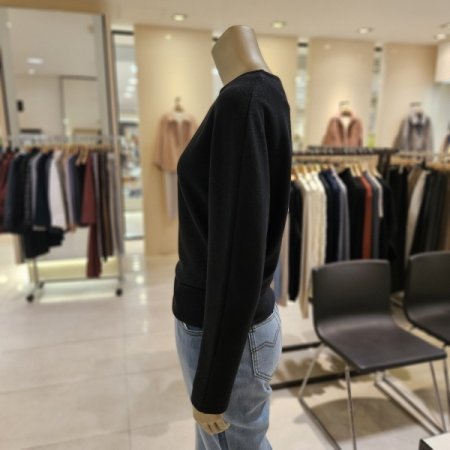 메탈사 혼방 밑단시보리 단추 티셔츠