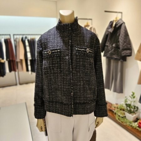 스탠드넥 트위드 재킷