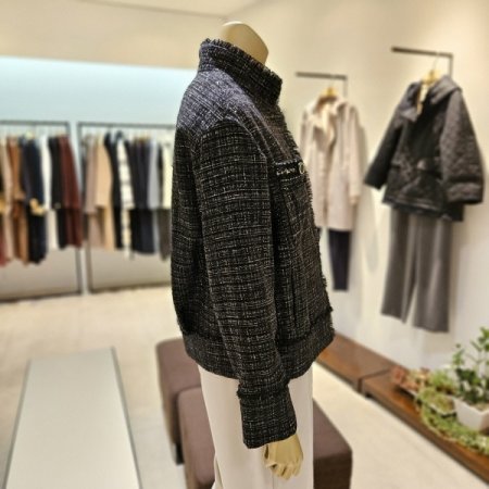 스탠드넥 트위드 재킷