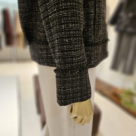 스탠드넥 트위드 재킷